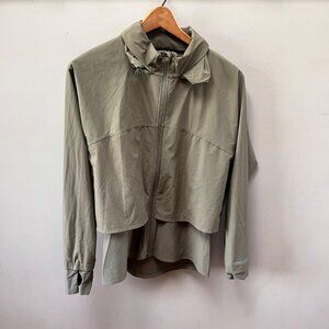 Sweaty Betty Fast Lane Running Olive Green Lightweight Hooded Jacket Size‎ M